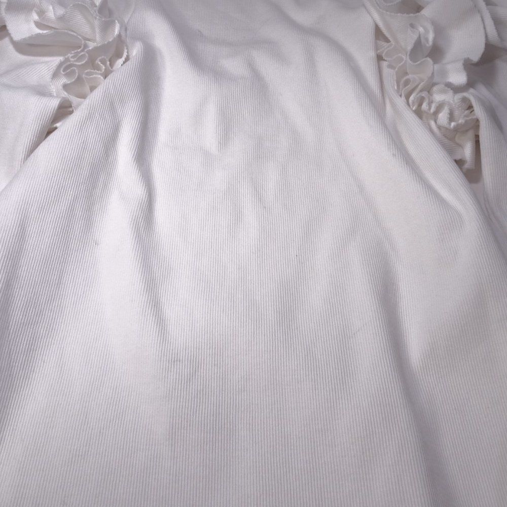 Veronica Beard Avedon Top White Ruffle Long Sleeve Top Sz L NWT 228 IRRG - Picture 6 of 8